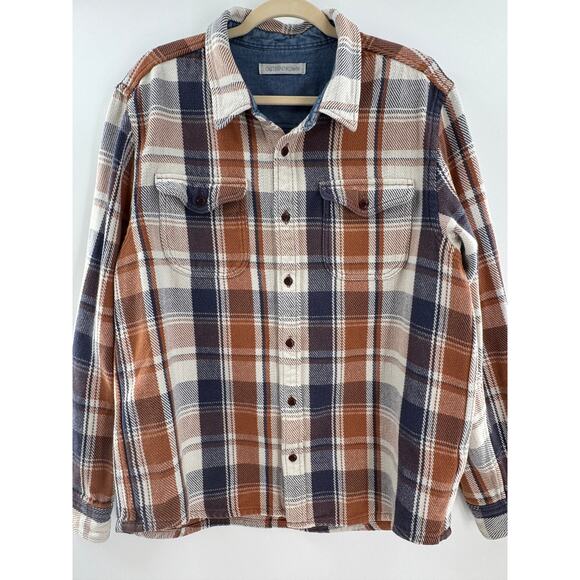 Outerknown Mens Black Plaid Blanket Shirt XXL Heavyweight button down 2XL - Picture 1 of 10